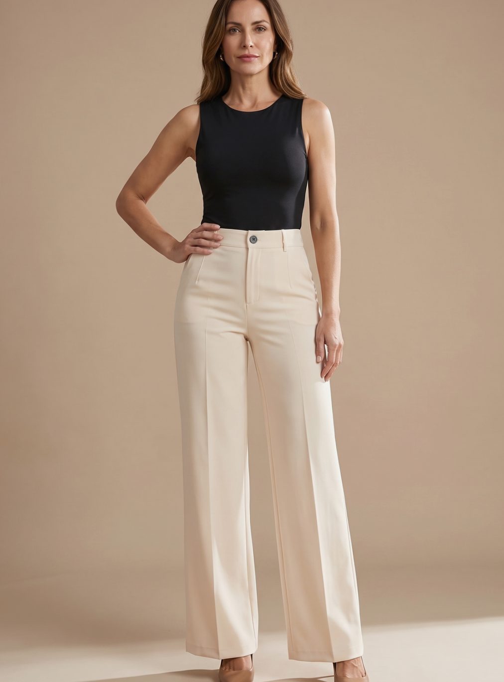 Layla | Women's High-Waist Wide-Leg Pleated Dress Pants