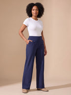 Victoria | Women's High-Waist Wide-Leg Stretch Pants Pockets