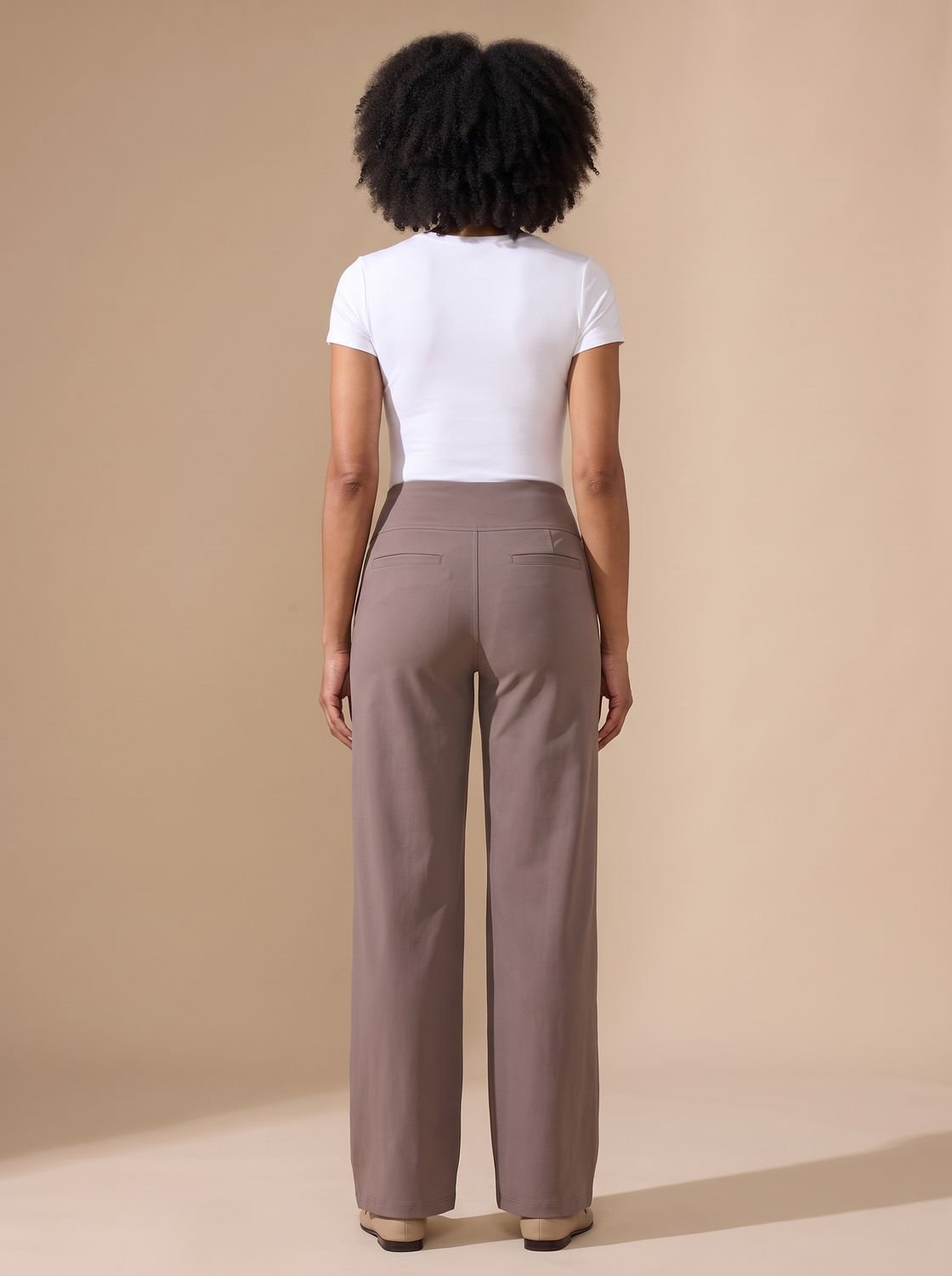 Victoria | Women's High-Waist Wide-Leg Stretch Pants Pockets