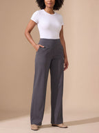 Victoria | Women's High-Waist Wide-Leg Stretch Pants Pockets