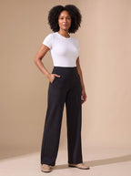 Victoria | Women's High-Waist Wide-Leg Stretch Pants Pockets