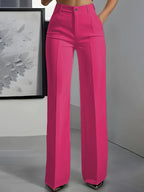 Isabella | Women's High Waisted Wide Leg Pants Front Pleat Straight Fit