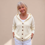 Aria | Women's Hooded Button-Front Knit Cardigan Relaxed Fit