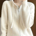 Madison | Women's Hooded Full-Zip Knit Cardigan Relaxed Fit Sweater