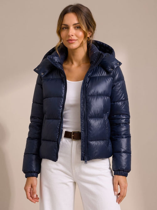 Camila | Women's Hooded Glossy Quilted Puffer Jacket
