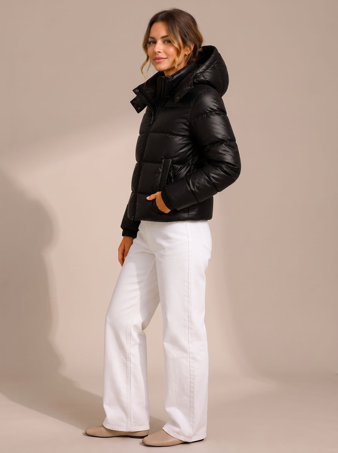 Camila | Women's Hooded Glossy Quilted Puffer Jacket