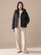 Aria | Women's Hooded Quilted Down-Fill Puffer Jacket Loose Fit