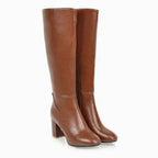 Evelyn | Women's Knee-High Block-Heel Side-Zip Heeled Boots