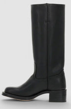 Penelope | Women's Leather Stacked-Heel Knee-High Boots