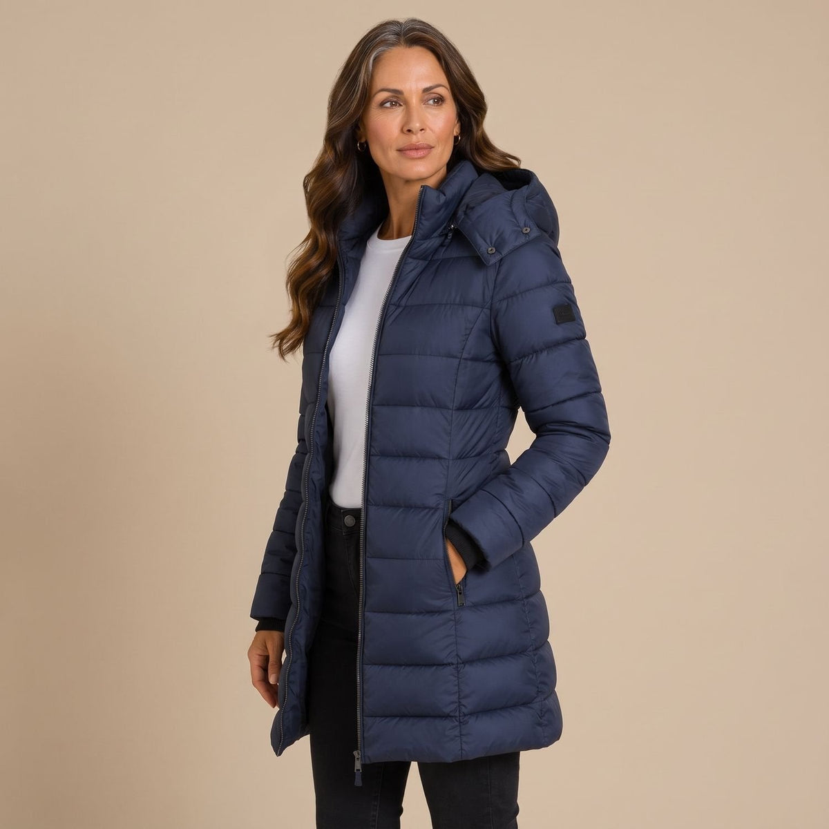 Amelia | Women's Long Hooded Quilted Puffer Jacket Insulated Winter Coat