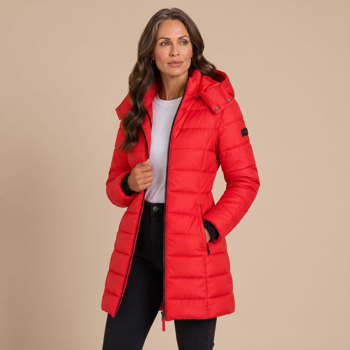 Amelia | Women's Long Hooded Quilted Puffer Jacket Insulated Winter Coat
