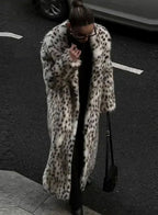Luna | Women's Long Leopard Print Faux Fur Womens Winter Coat