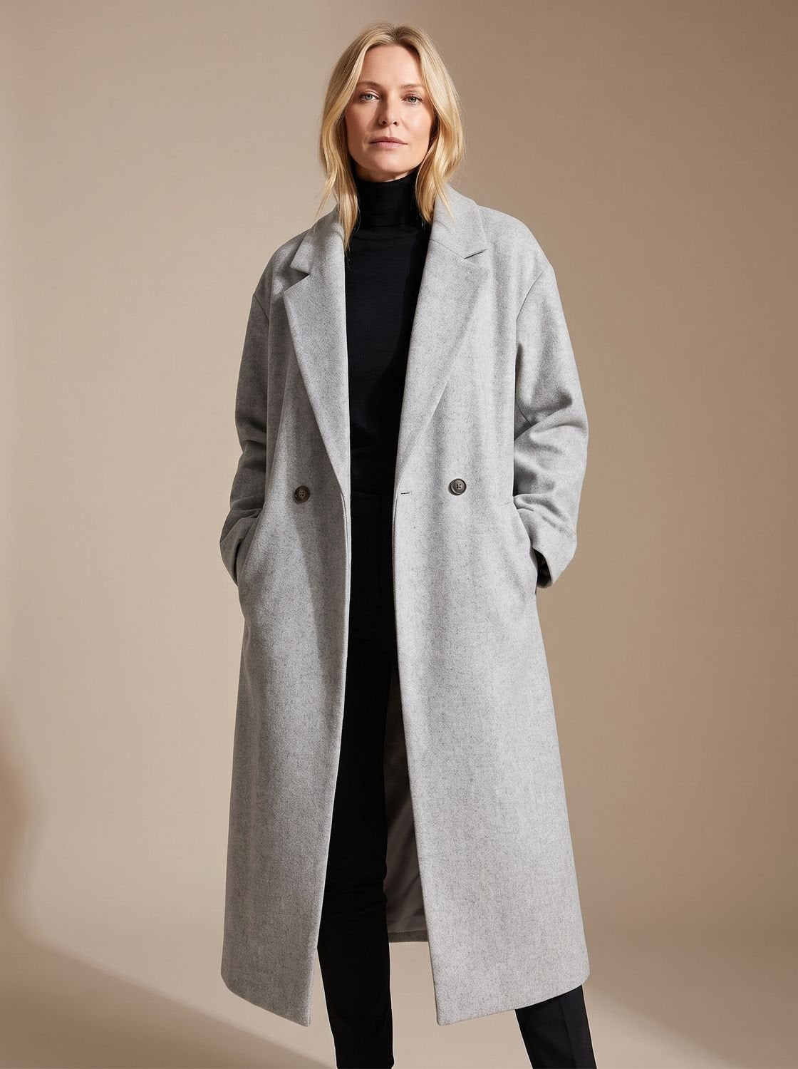 Aria | Women's Long Tailored Overcoat Double-Breasted Winter Coat