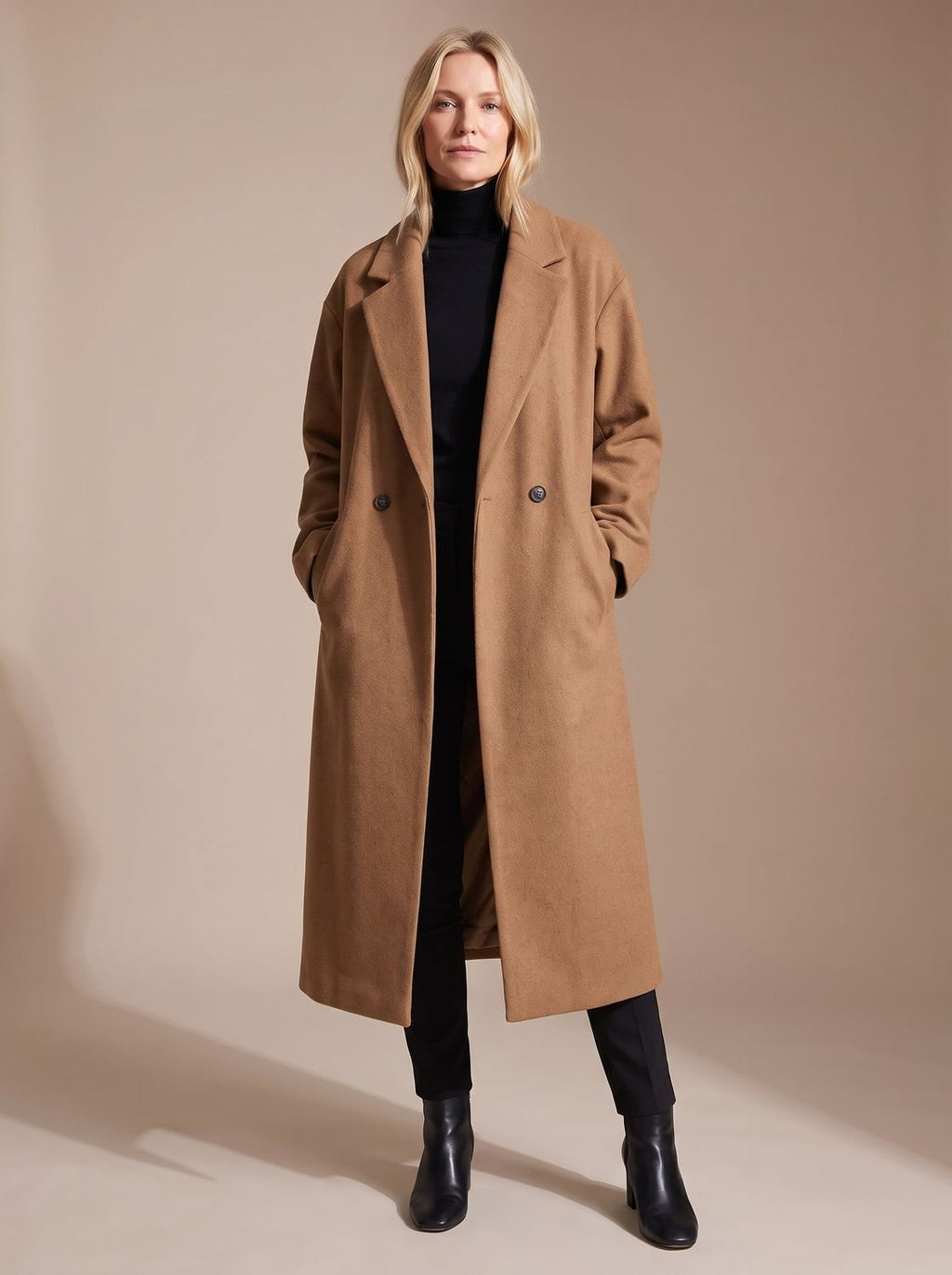 Aria | Women's Long Tailored Overcoat Double-Breasted Winter Coat