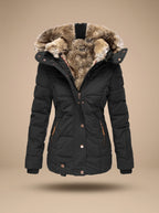 Layla | Women's Longline Quilted Puffer Coat Faux Fur Hooded
