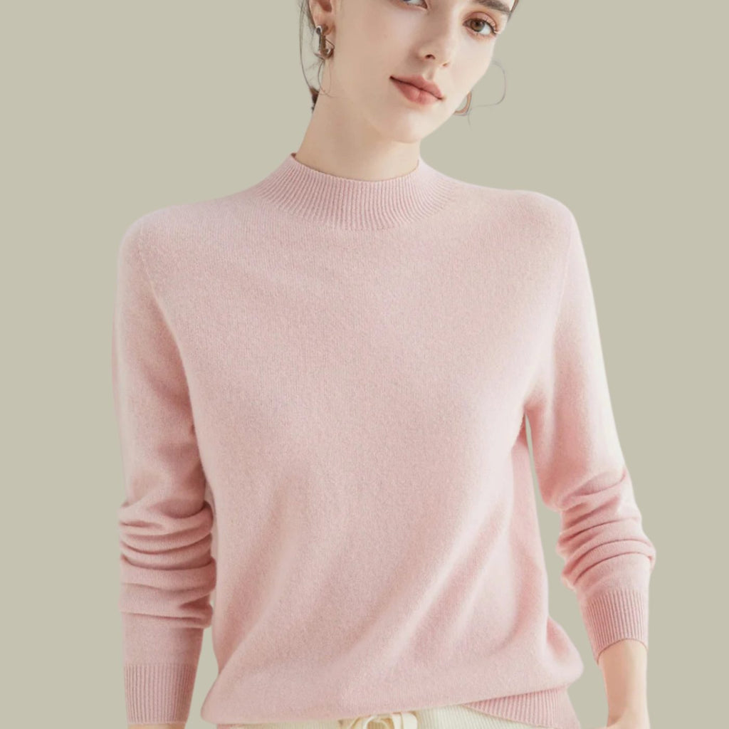 Camila | Women's Merino Mock-Neck Long-Sleeve Wool Sweaters