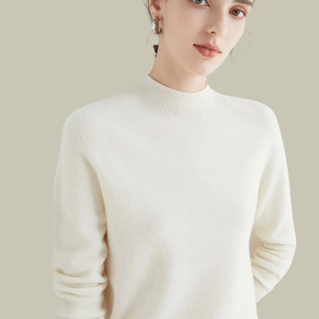 Camila | Women's Merino Mock-Neck Long-Sleeve Wool Sweaters
