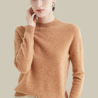 Camila | Women's Merino Mock-Neck Long-Sleeve Wool Sweaters