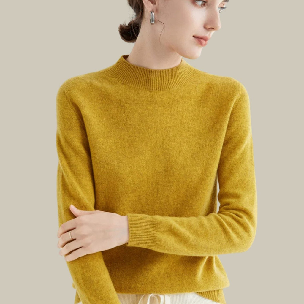 Camila | Women's Merino Mock-Neck Long-Sleeve Wool Sweaters