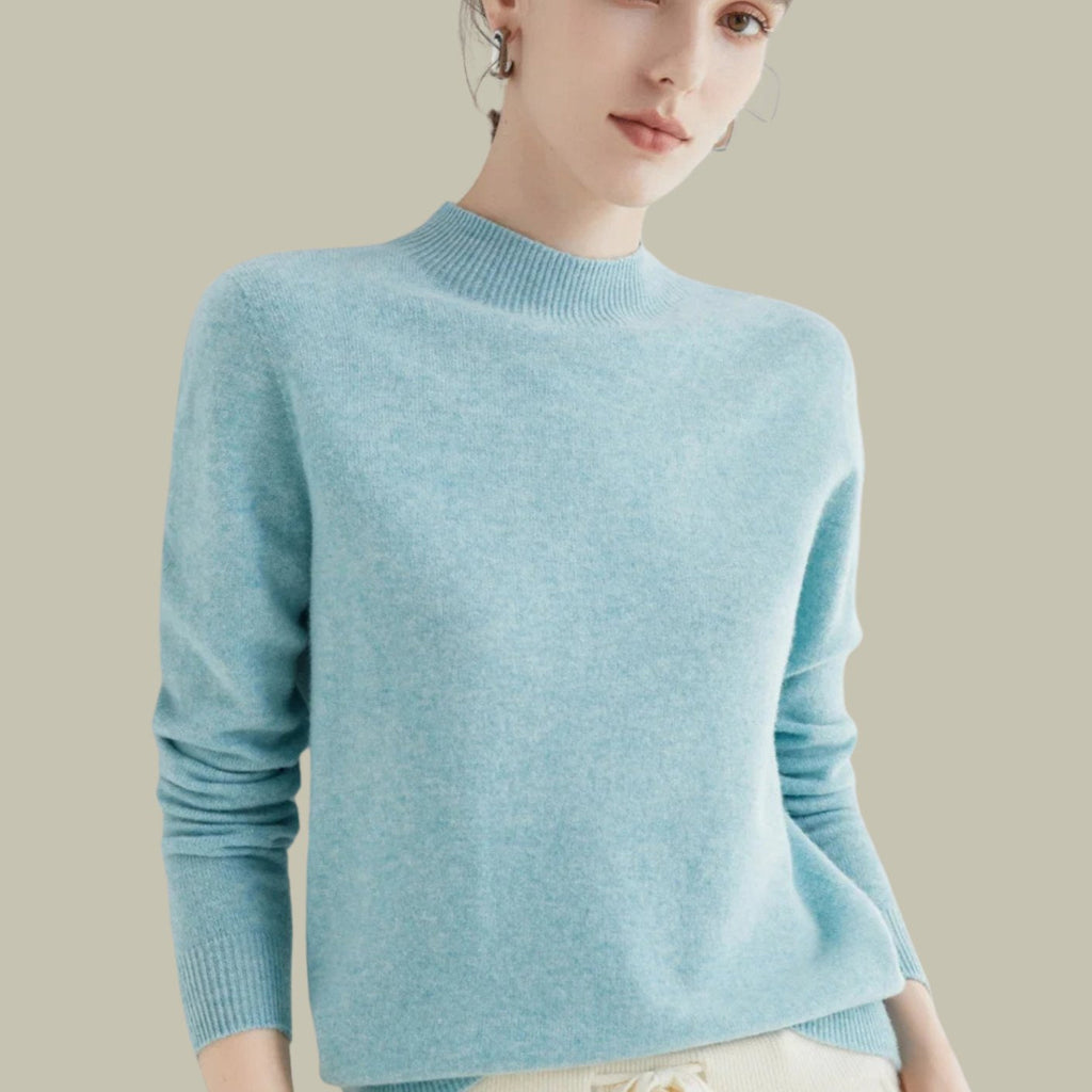 Camila | Women's Merino Mock-Neck Long-Sleeve Wool Sweaters
