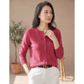 Camila | Women's Merino Wool Cashmere Button-Front O-Neck Cardigan