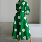 Victoria | Women's Newspaper Print Collared Wrap Maxi Dress