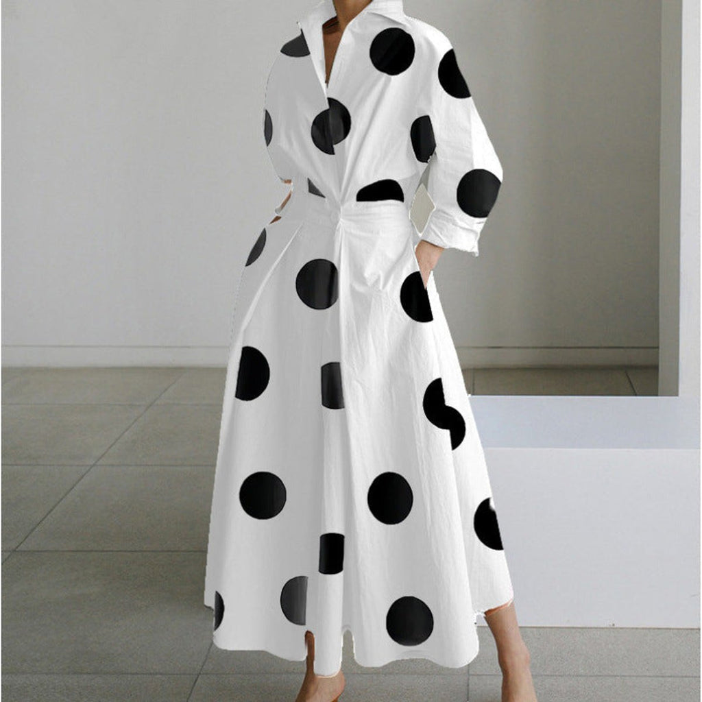 Victoria | Women's Newspaper Print Collared Wrap Maxi Dress