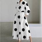 Victoria | Women's Newspaper Print Collared Wrap Maxi Dress