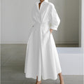 Victoria | Women's Newspaper Print Collared Wrap Maxi Dress