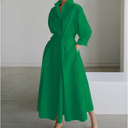 Victoria | Women's Newspaper Print Collared Wrap Maxi Dress