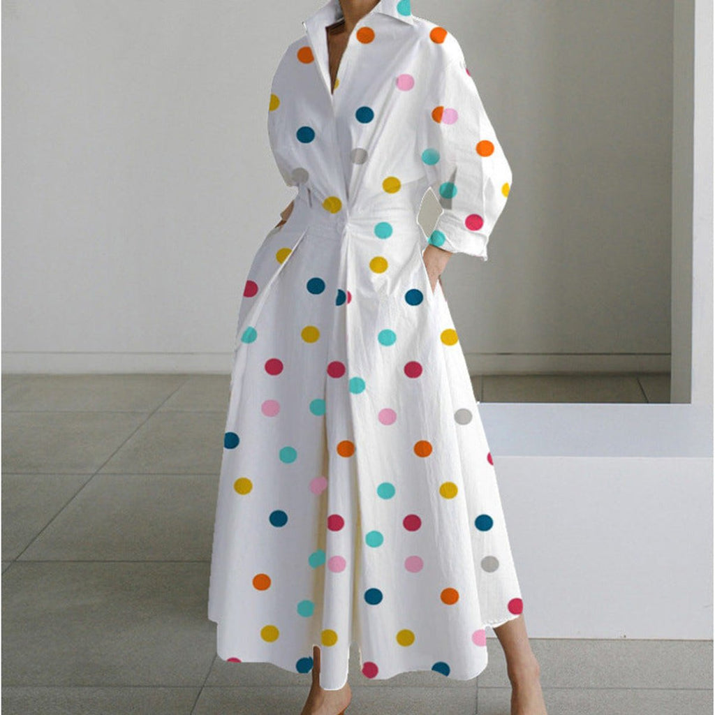 Victoria | Women's Newspaper Print Collared Wrap Maxi Dress