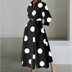 Victoria | Women's Newspaper Print Collared Wrap Maxi Dress