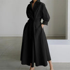 Victoria | Women's Newspaper Print Collared Wrap Maxi Dress