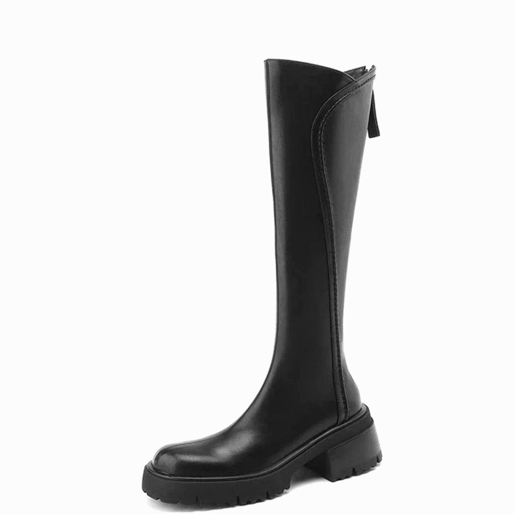 Layla | Women's Orthopedic Knee-High Back-Zip Leather Boots