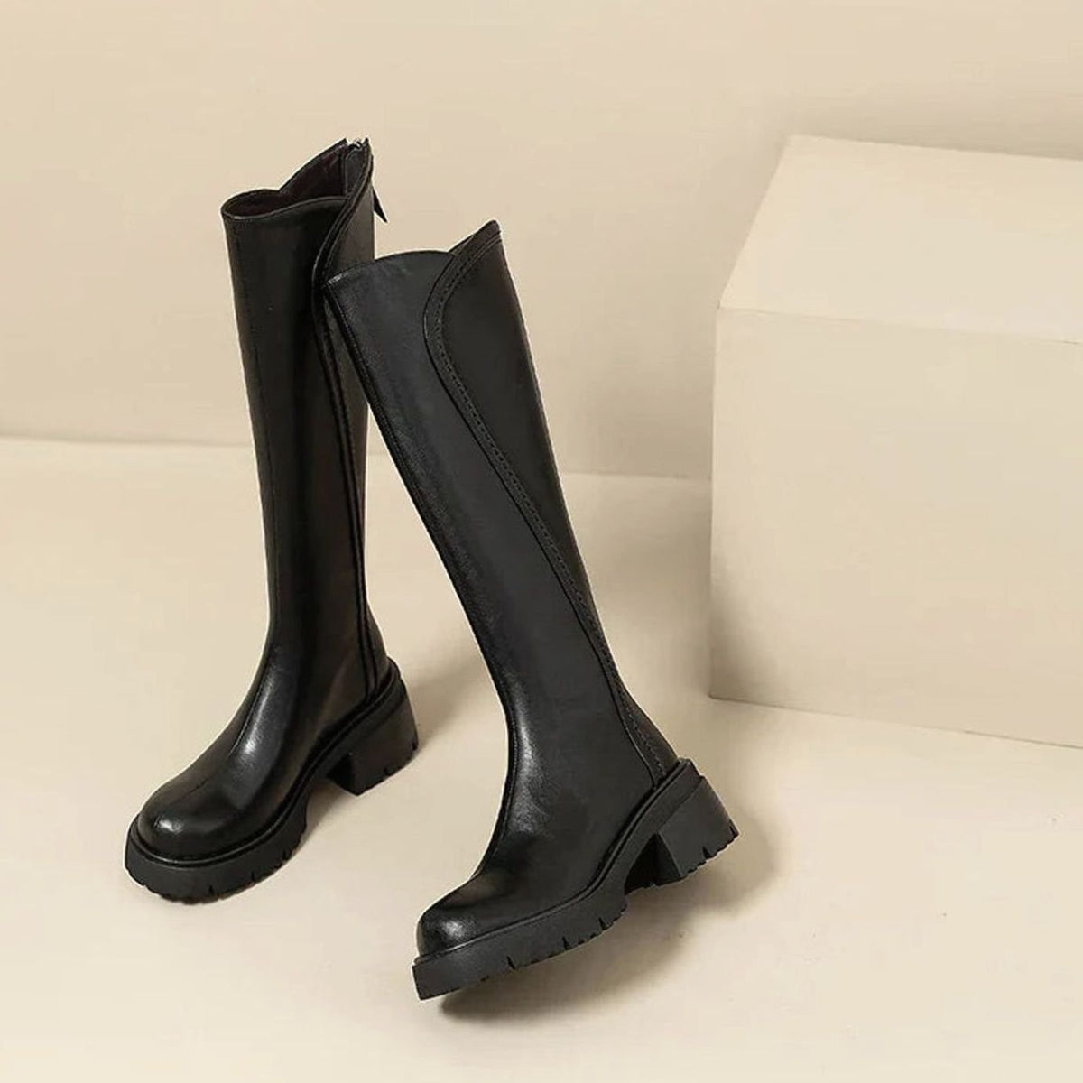 Layla | Women's Orthopedic Knee-High Back-Zip Leather Boots