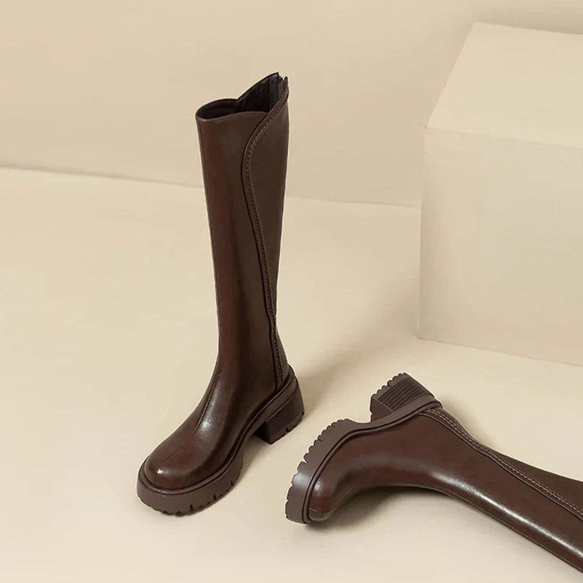 Layla | Women's Orthopedic Knee-High Back-Zip Leather Boots