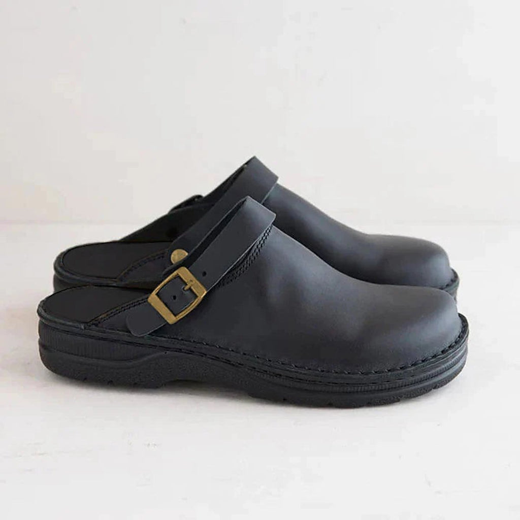 Eleanor | Women's Orthopedic Leather Slip-On Clogs Mules
