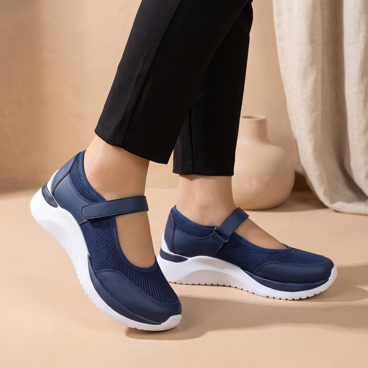 Harper | Women's Orthopedic Mary Jane Mesh Velcro Sneakers