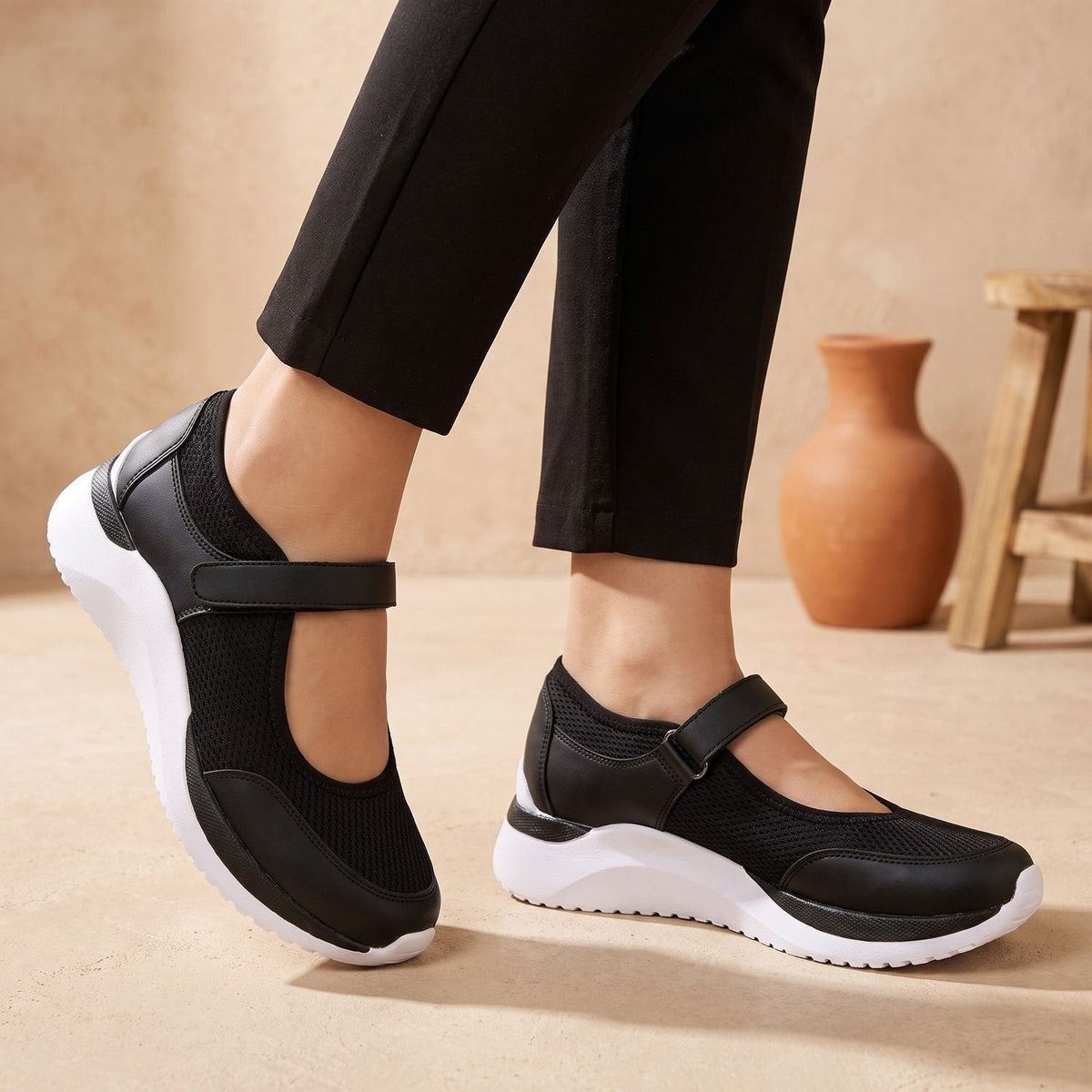 Harper | Women's Orthopedic Mary Jane Mesh Velcro Sneakers