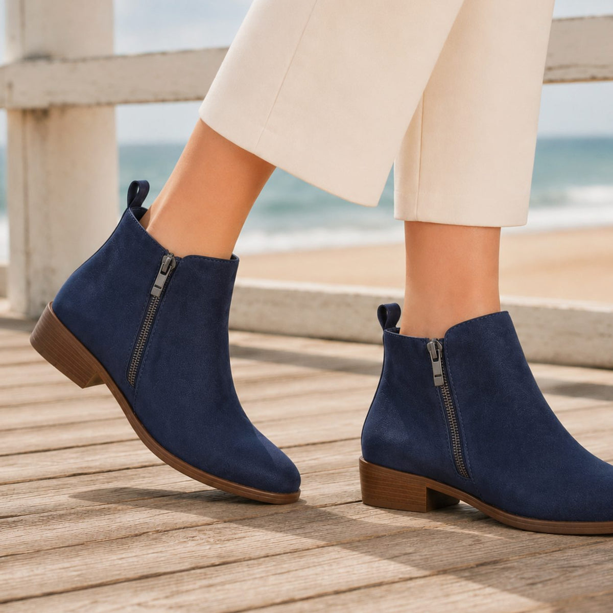 Harper | Women's Orthopedic Side-Zip Low-Heel Ankle Boots
