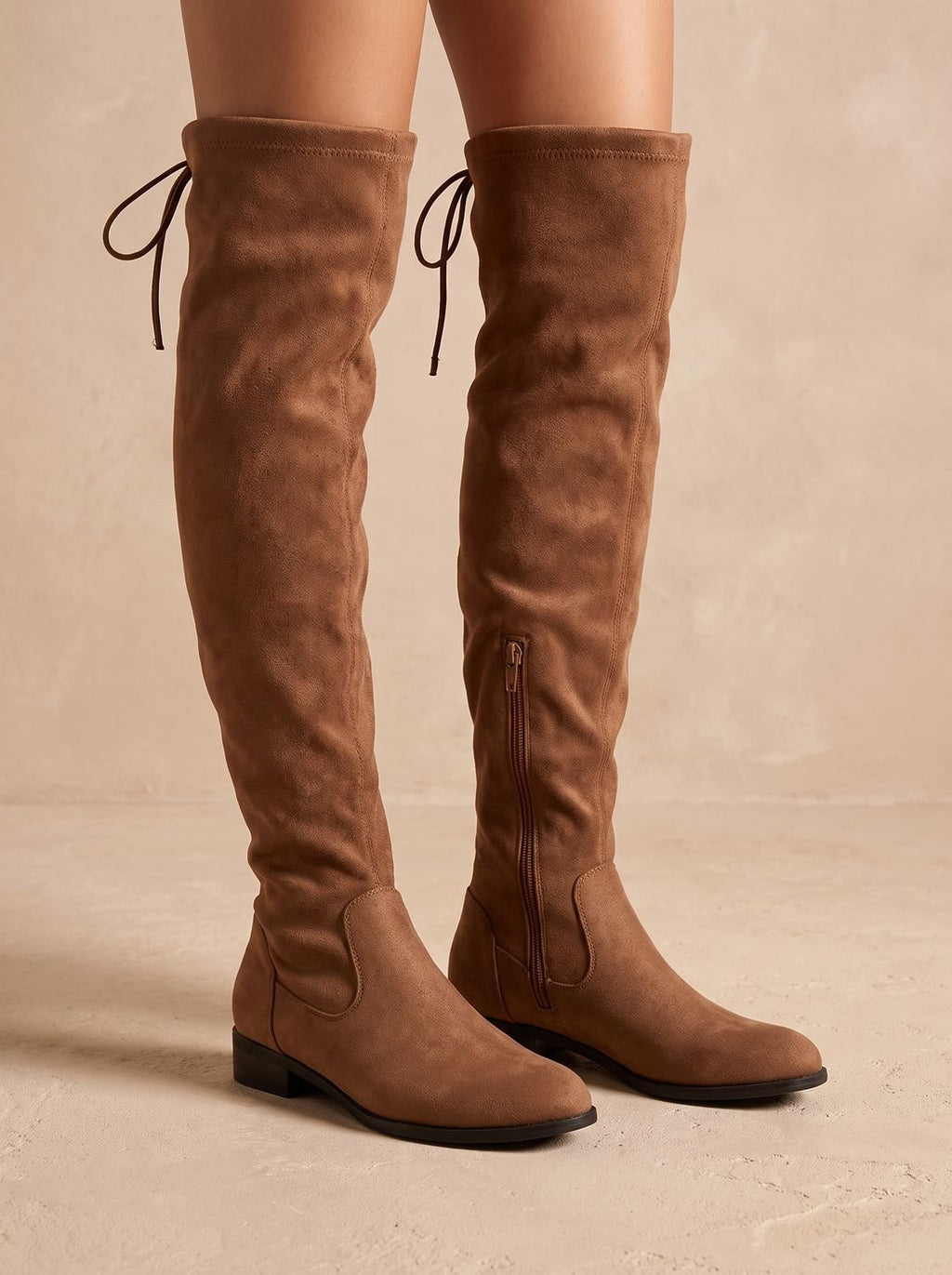 Harper | Women's Over-the-Knee Flat Suede Boots Side Zip