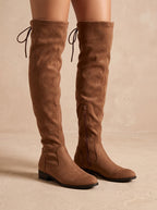 Harper | Women's Over-the-Knee Flat Suede Boots Side Zip