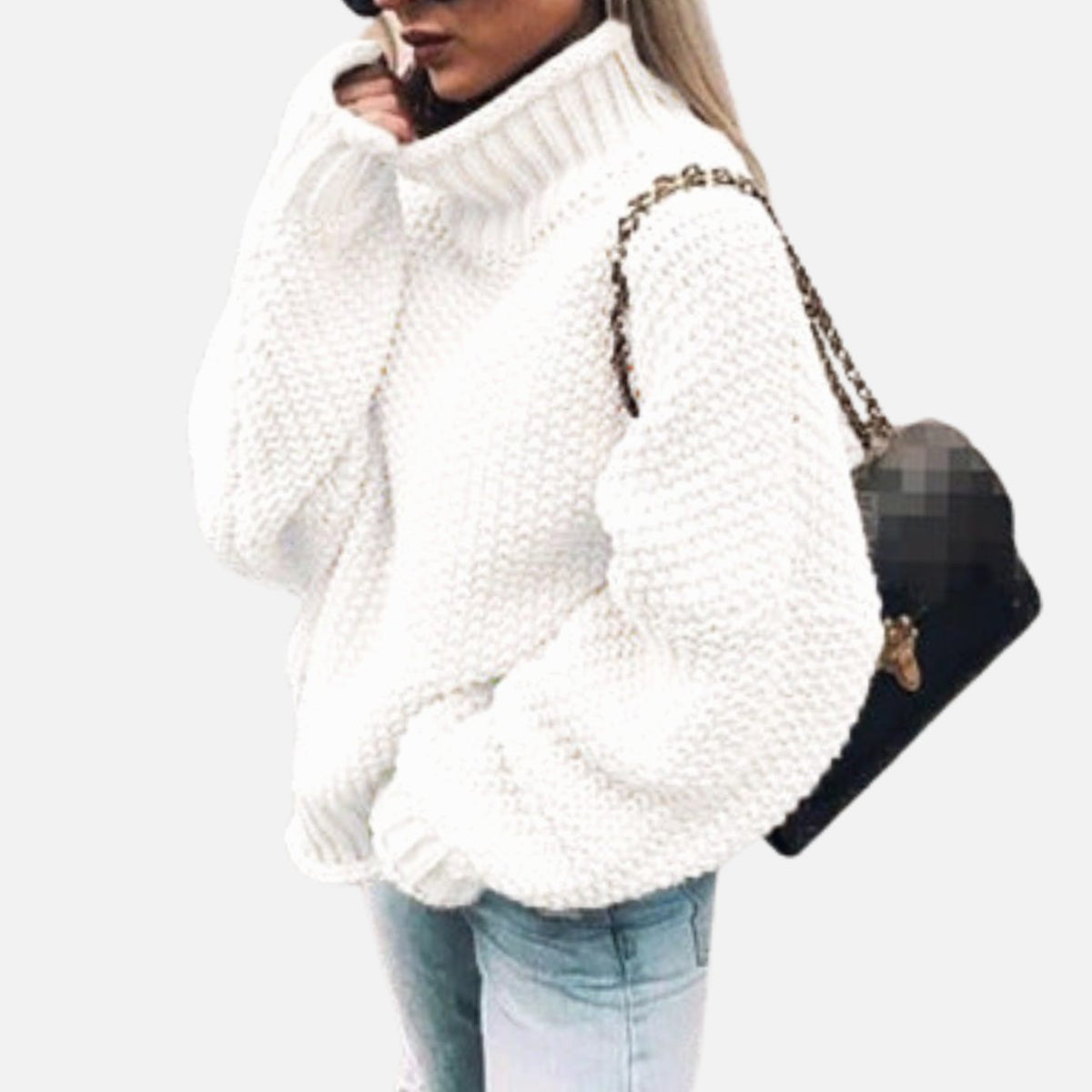 Luna | Women's Oversized Chunky Turtleneck Knit Sweater