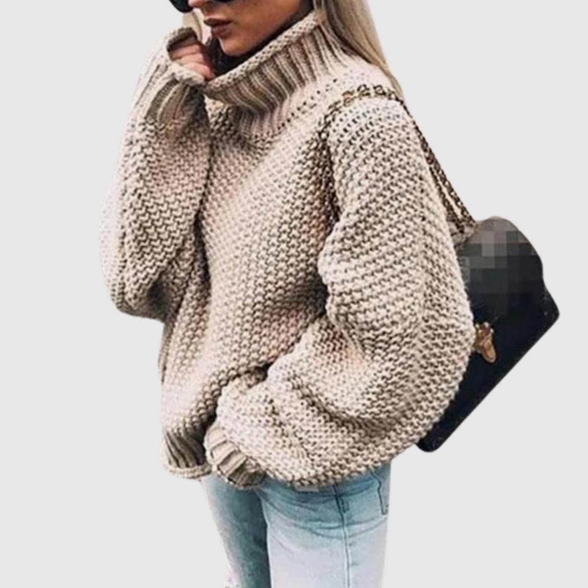 Luna | Women's Oversized Chunky Turtleneck Knit Sweater