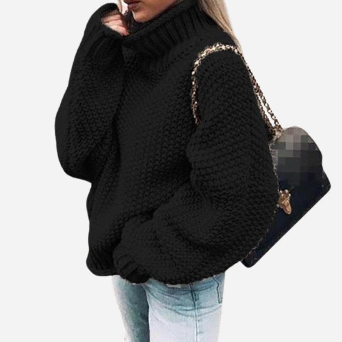 Luna | Women's Oversized Chunky Turtleneck Knit Sweater