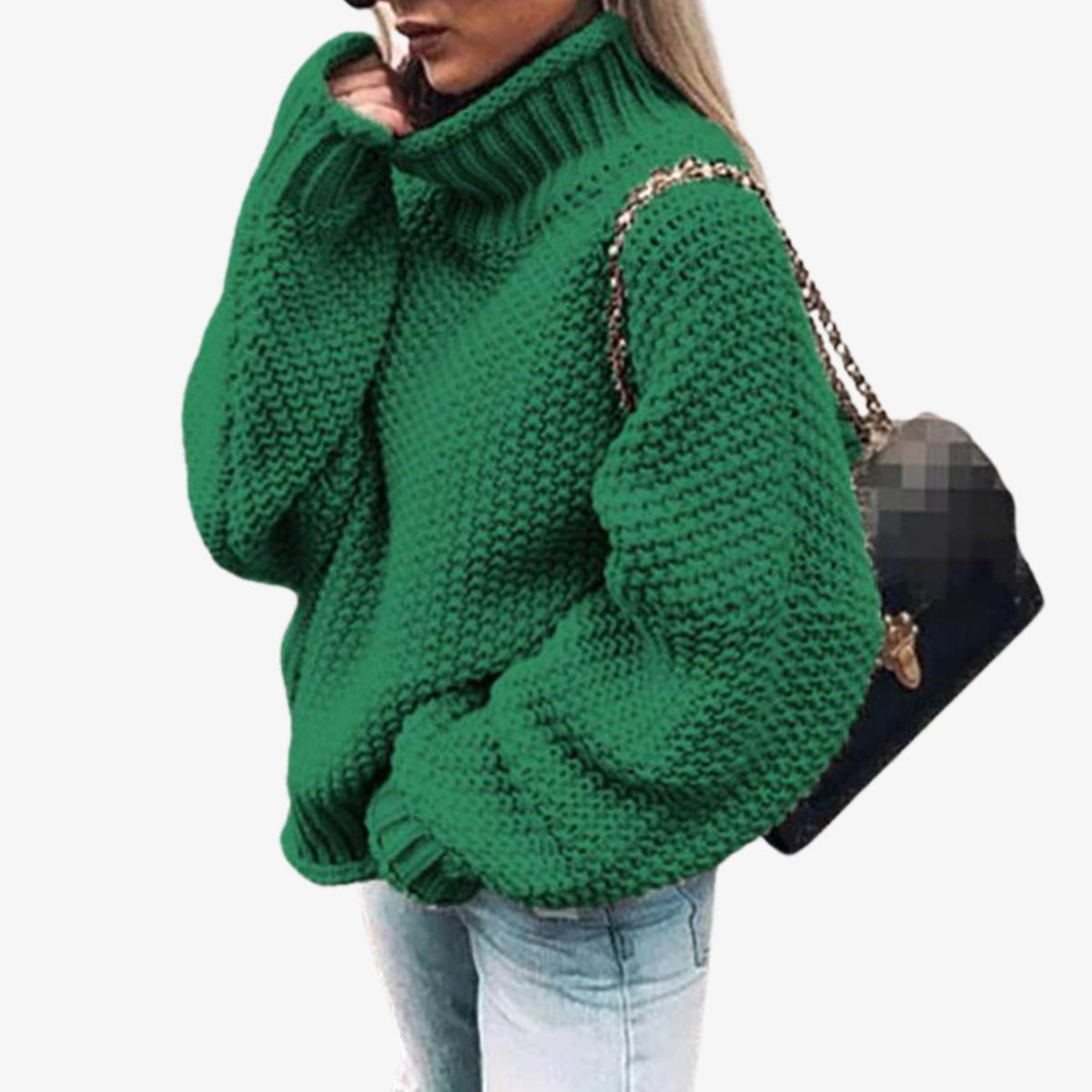 Luna | Women's Oversized Chunky Turtleneck Knit Sweater