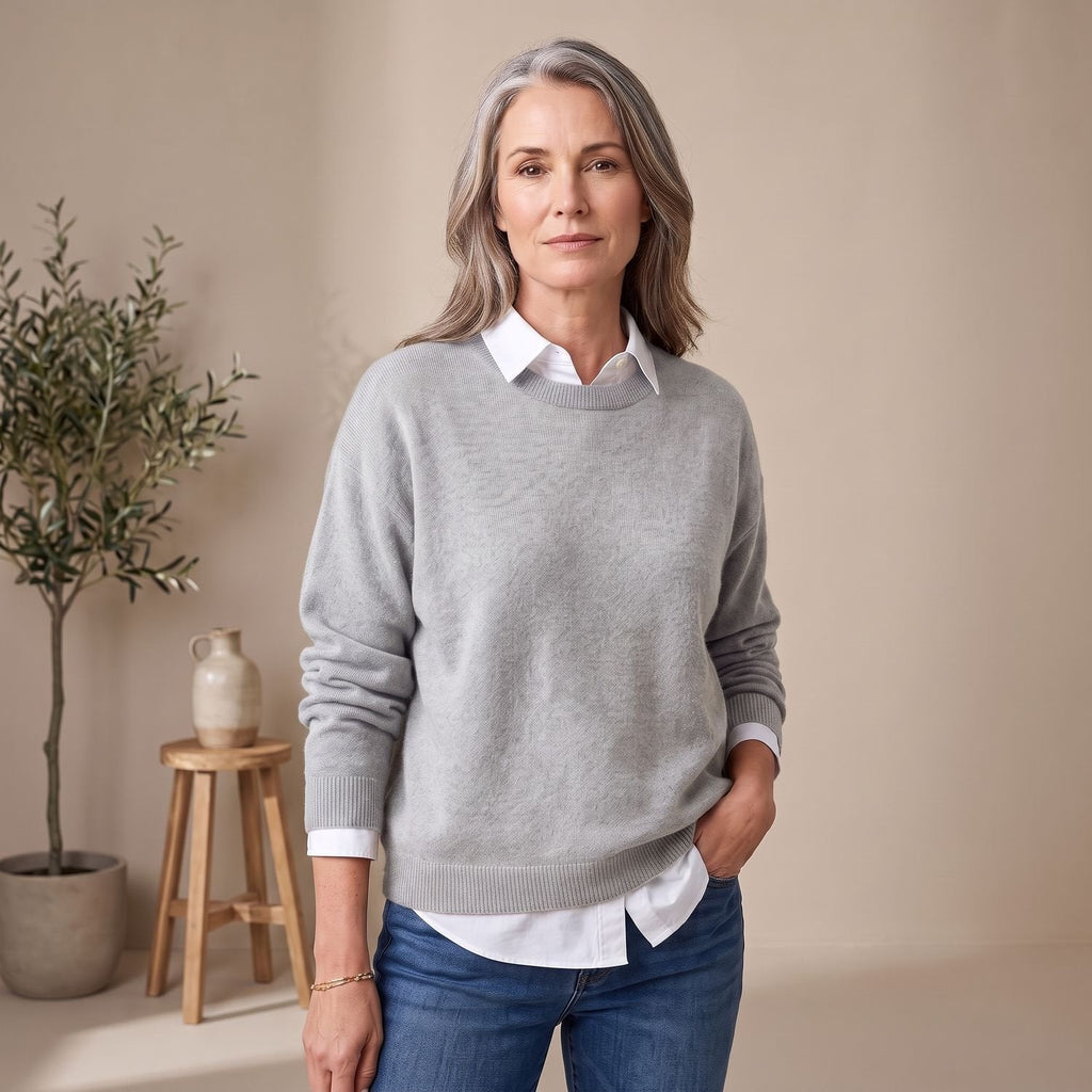 Scarlett | Women's Oversized Crew-Neck Knit Pullover Sweater