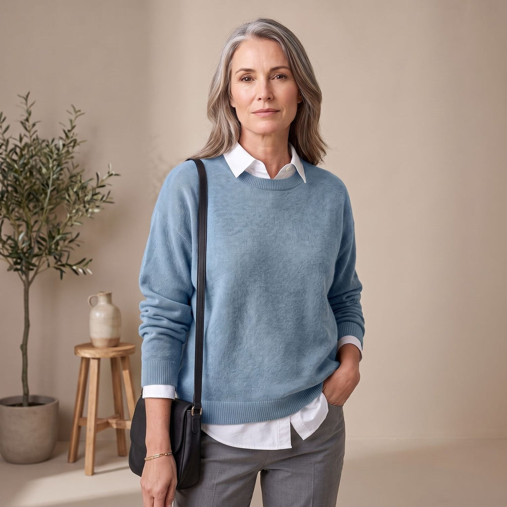 Scarlett | Women's Oversized Crew-Neck Knit Pullover Sweater