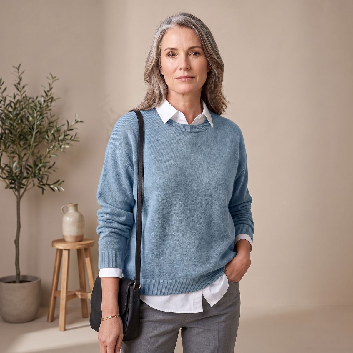 Scarlett | Women's Oversized Crew-Neck Knit Pullover Sweater