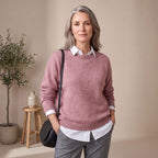 Scarlett | Women's Oversized Crew-Neck Knit Pullover Sweater